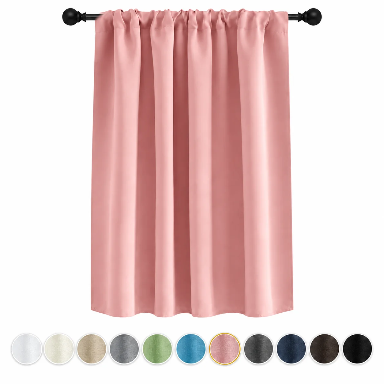 1pc/2pcs High-Precision Blackout Short Curtains for Kitchen and Bathroom, Sun Shade Small Window Drapes