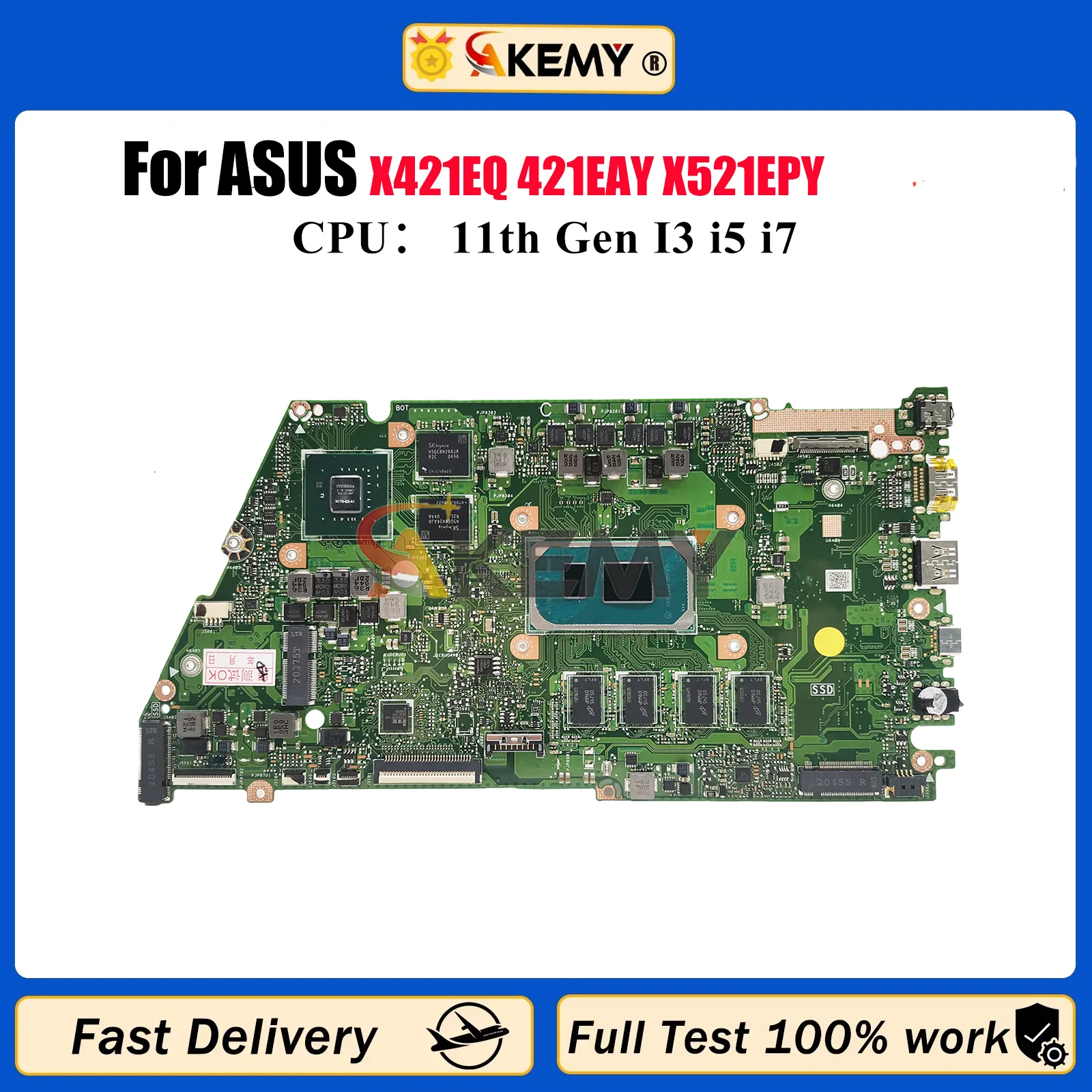 

X421EQY Laptop Motherboard For ASUS X521E I521E R521E K533E V533E S533E X421EQ 421EAY X521EPY X521EQ Mainboard 11th Gen I3 i5 i7