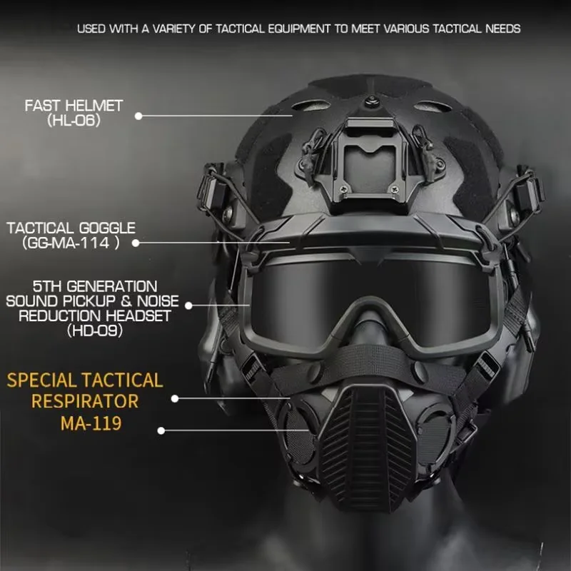 قناع نصف وجه للتنفس التكتيكي الخاص من SOTR مع قناع غبار احترافي بفلتر قابل للاستبدال لدعائم الألعاب القتالية #2