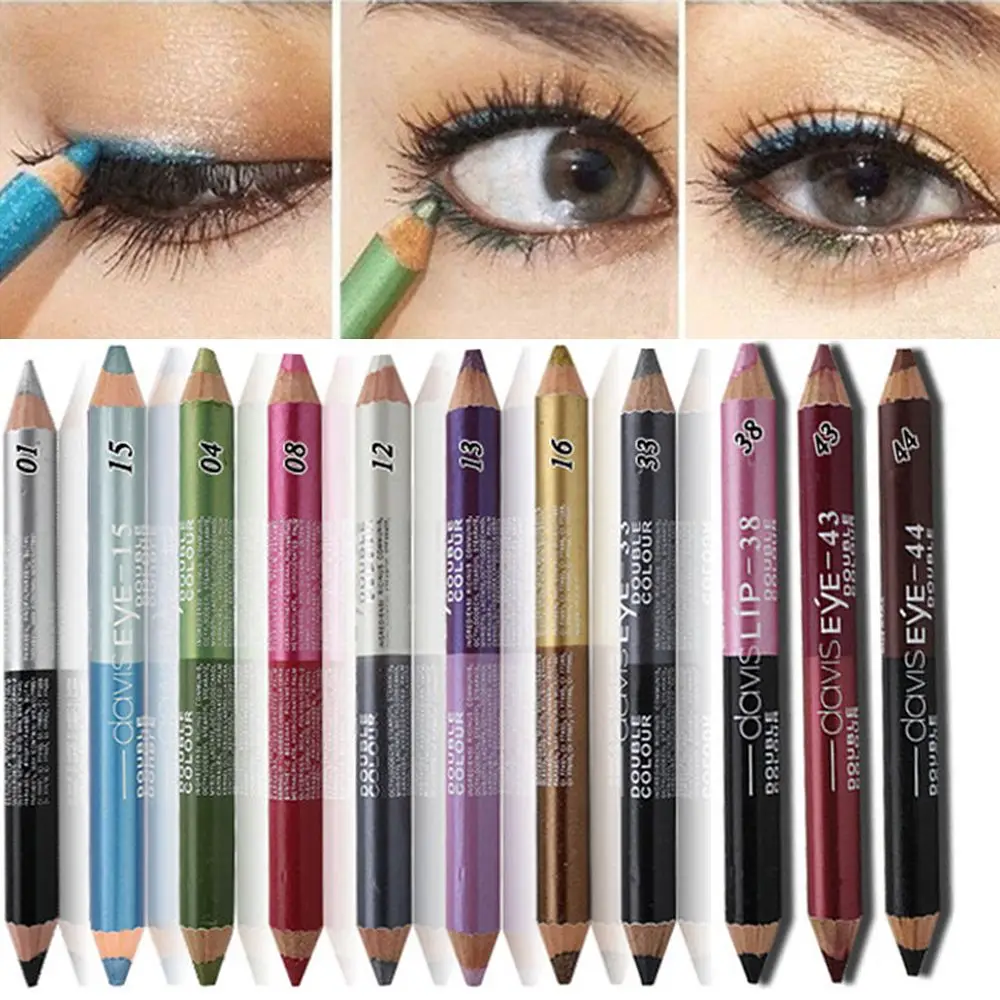 Glitter Shiny Waterproof Double-ended Durable Sweatproof Long-Lasting Makeup Tools Eyeliner Pencil Eye Shadow Pencil Cosmetic