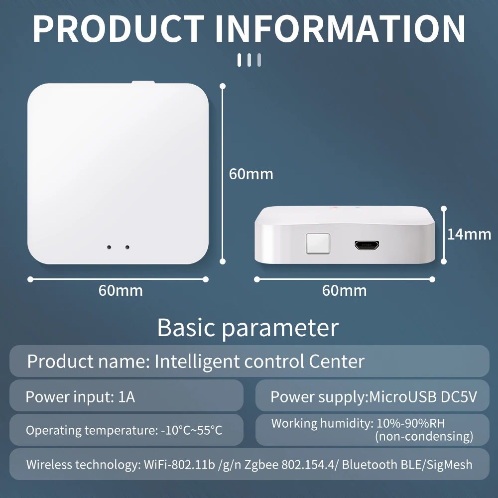 Беспроводной смарт-шлюз Tuya ZigBee, Умный домашний шлюз, Wi-Fi, Bluetooth, управление через приложение, работает с Google Home Alexa,