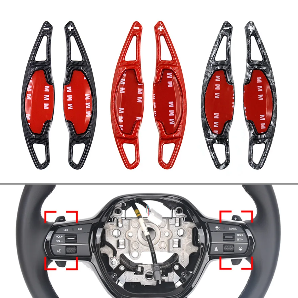 1Pair Carbon Fiber Car Steering Wheel Paddle Shifter Extension For Honda Civic 11th 2022 2023