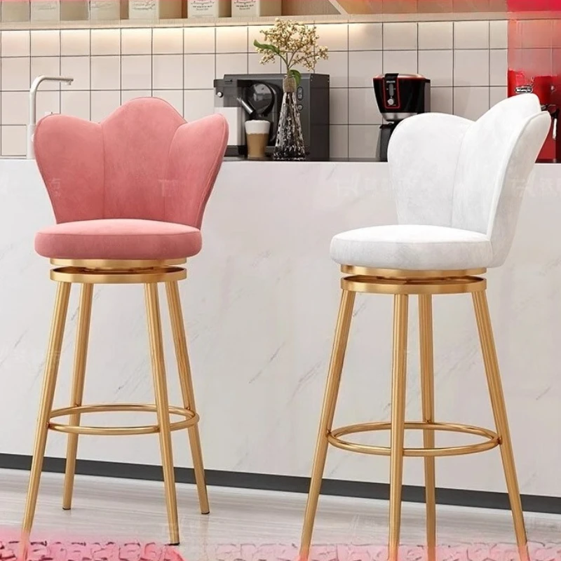 

Modern Minimalist Luxury Swivel Bar Stool Backrest Counter Stool for Home/ Coffee Shops/ Salon Counters Nordic Kitchen Chair