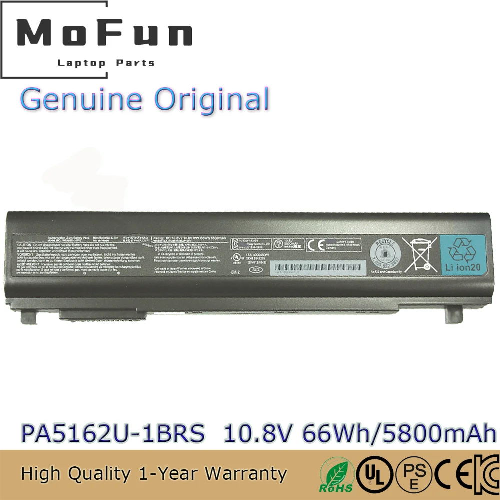 

Оригинальный аккумулятор для ноутбука PA5162U-1BRS 10,8 В 66 Втч для Toshiba Portege R30-A R30-A1310 PA5163U-1BRS