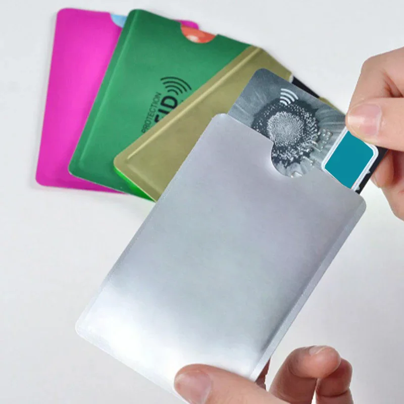 10pcs Anti-Scan Card Sleeve RFID Card Protector Anti-magnetic Aluminum Foil Portable Credit Bank Card Holder Passport Cover