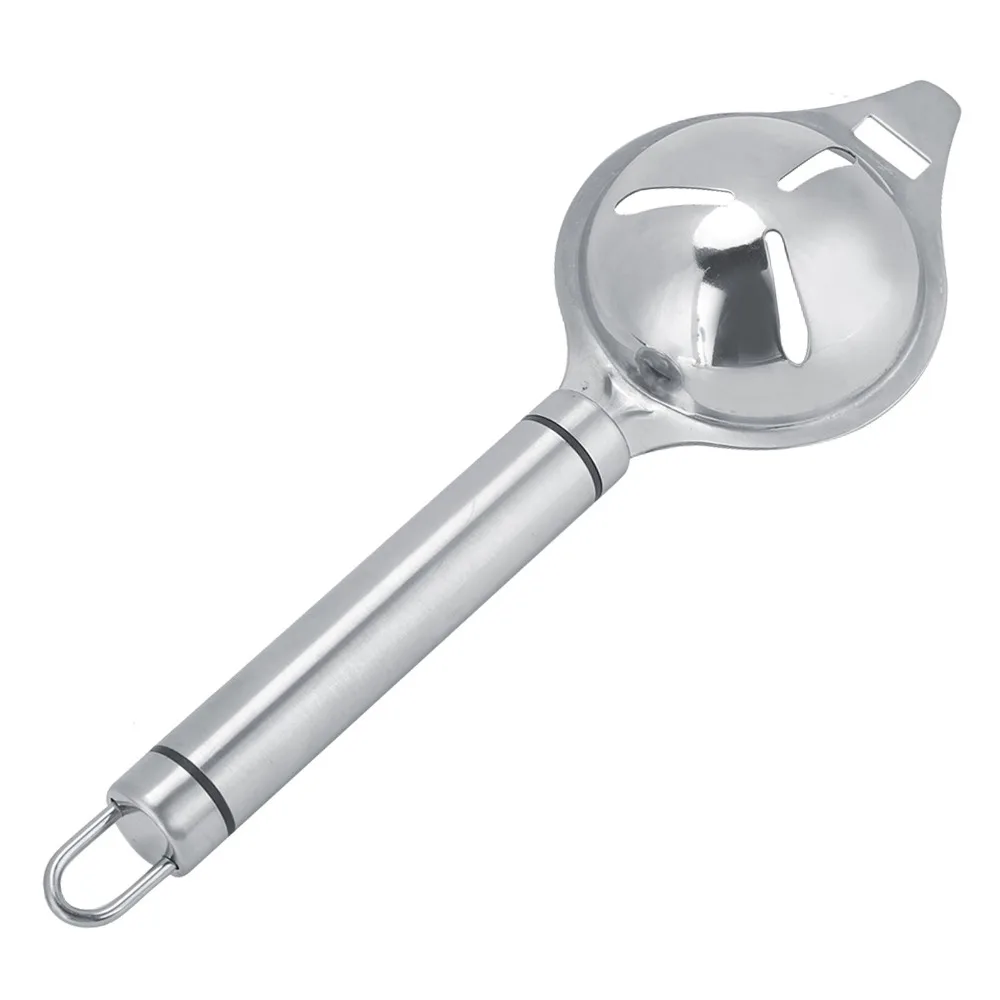Stainless Steel Egg Separator Cracking Spine Easy Separation Egg Yolk White Divider Hanging Hole Easy to Clean Yolk Sieve