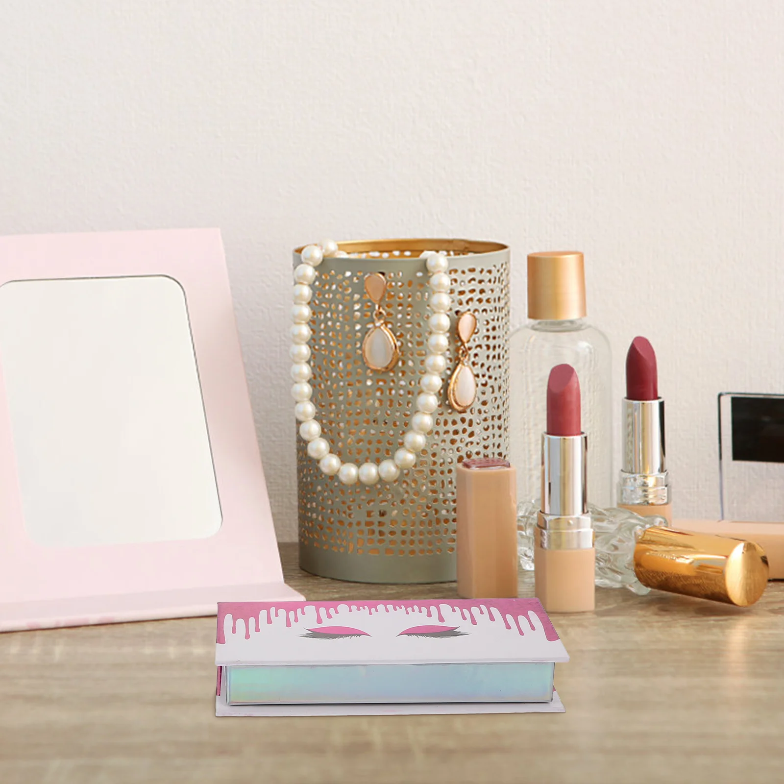 2Pcs Falsche Wimpern Box Schöne Papier Wimpern Lagerung Organizer Leichte Praktische Große Kapazität Einfach Öffnen Falsche Wimpern