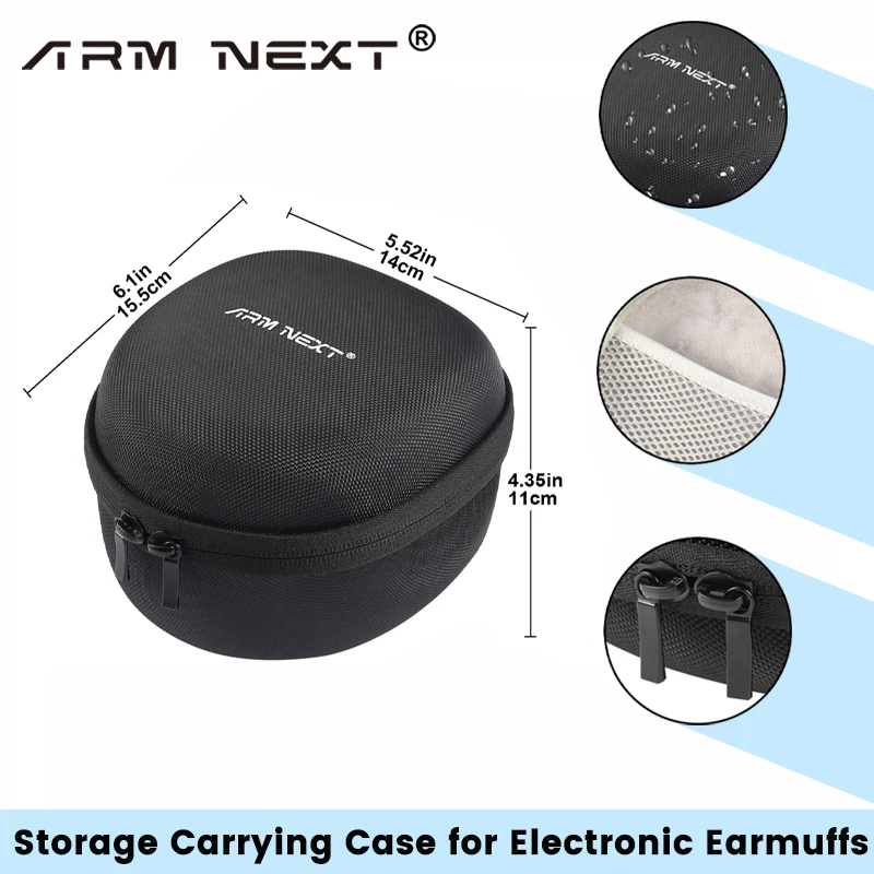 Hard Storage Carrying Case for Electronic Earmuffs Shockproof Bag Top Quality Anti-fall Dustproof Travel Carring Case