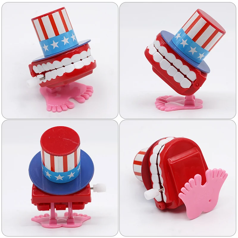 Tooth Gift Novelty Clockwork Toy Fun Christmas Halloween Wind Up Toys For Kids Plastic Jumping Teeth Dental Dentist Gifts