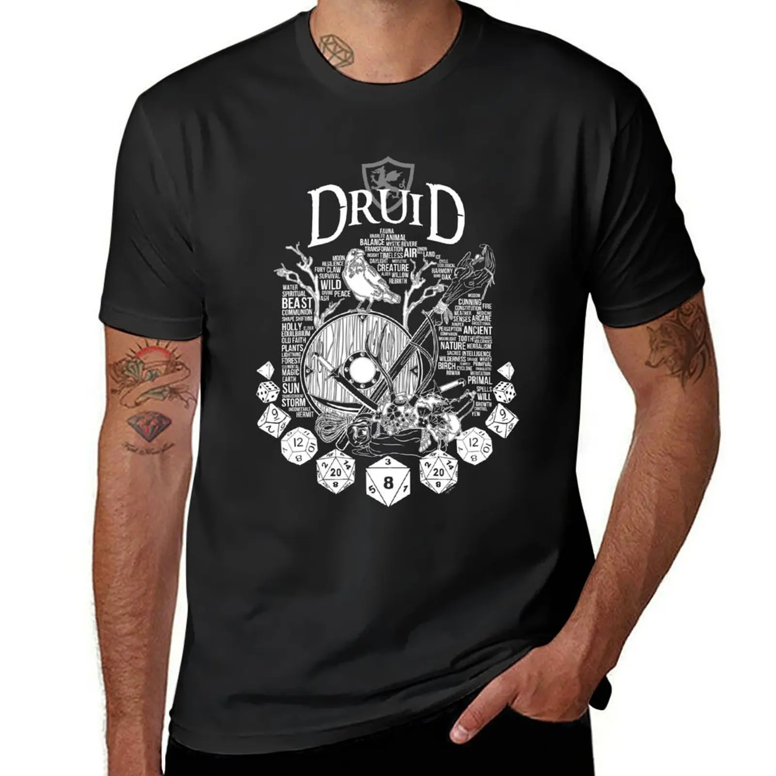 

RPG Class Series: Druid - White Version T-Shirt plain graphic t shirts T-shirts oversize men clothings