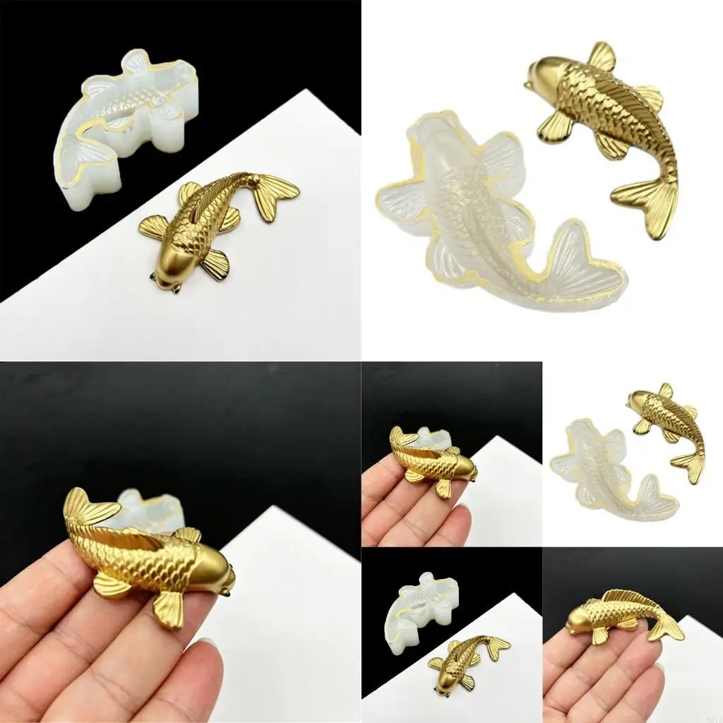 

W0YA Premium Silicone Carp Fish Mold With Mirror Surfaces For Handmade Resin Pendants Wall Hangings Makinbg Mould