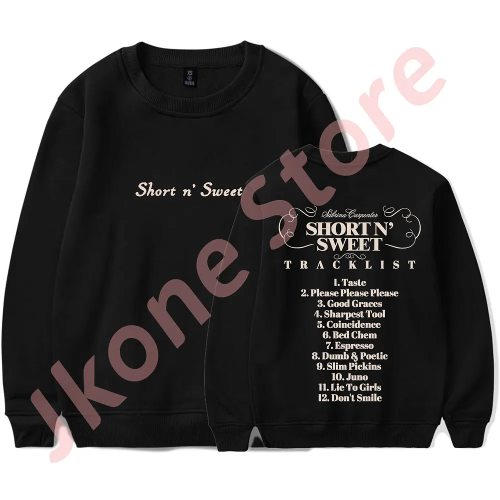 Sabrina Carpenter Tracklist Crewneck Sweatshirts Short n' Sweet Tour Merch Women Men Fashion Casual Long Sleeve