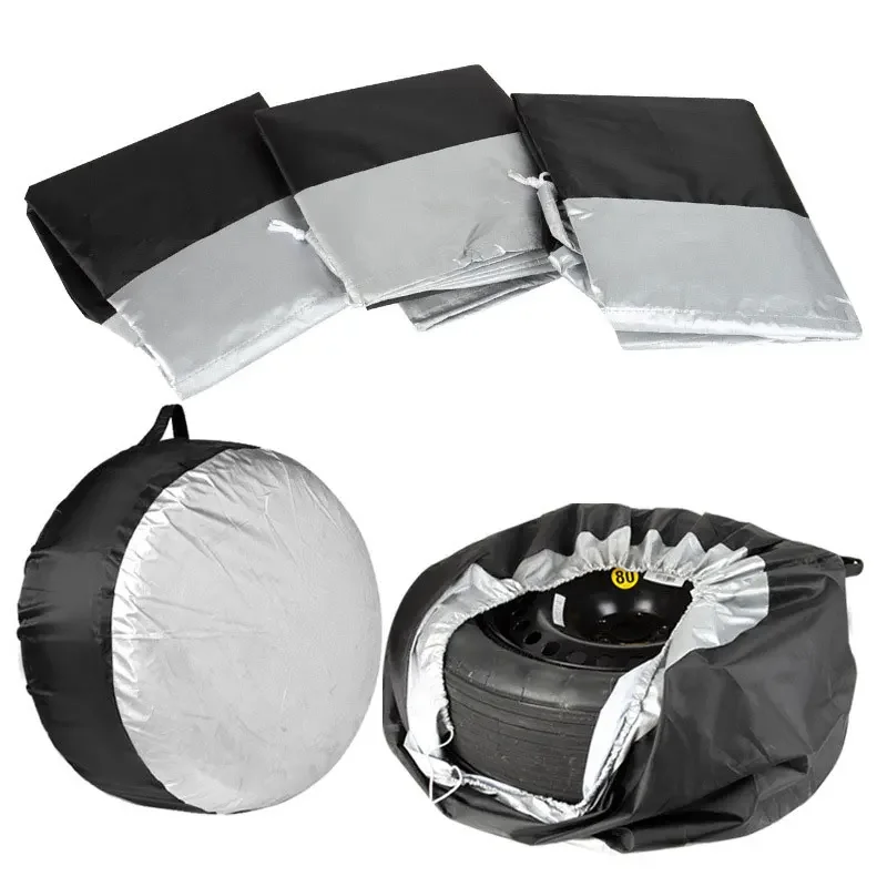 Tire Cover Case Car Spare Tire Cover Storage Bags Carry Tote Polyester Tire For Cars Wheel Covers Dustproof 13-18inch 19-23inch