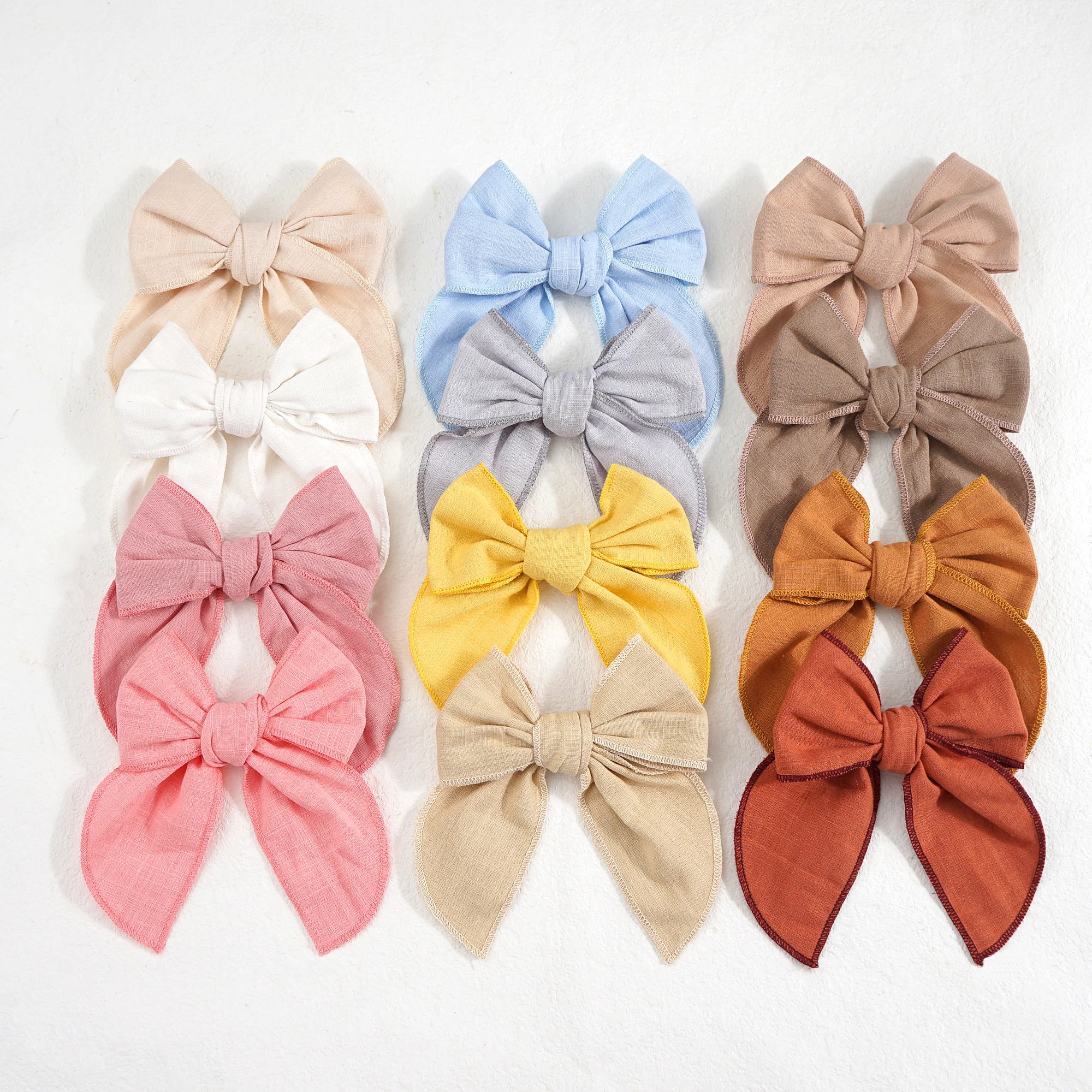 5Inch Girls Women Linen Bow Hair Clips Big Sailor Bow Barrettes Baby Kids Hairgrips Hair Bows Accessories Headwear