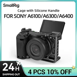 SmallRig DSLR Camera Cage Rig For Sony A6400 with Silicone Handgrip Handle & Cold Shoe for Sony A6100/A6300/A6400 Camera 3164