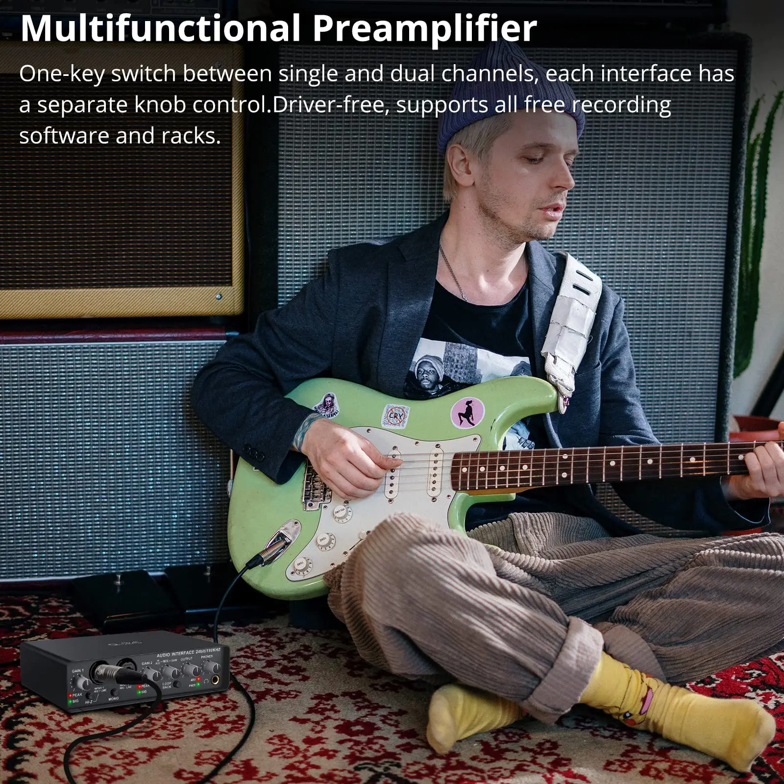 Q-24 Q-22 Q-12 Giao Diện Âm Thanh Âm Thanh Thẻ Với Màn Hình Trộn Âm Phòng Thu Micro Thu Âm Nguồn Phantom 48V Trộn Âm Thanh