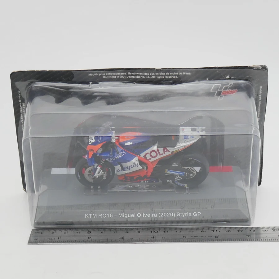 

Diecast Ixo 1:18 Scale Moto GP 2020 KTM RC16 Miguel Oliveira Alloy Car Model Collectible Toy Gift Souvenir Display Ornament