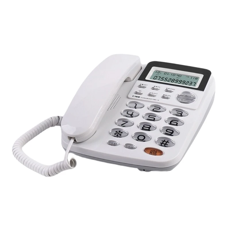 Office Desk Phone With Special Ringing for Calls, 62 Call Memory Office Landline Telephone Adjustable Screen Brightness