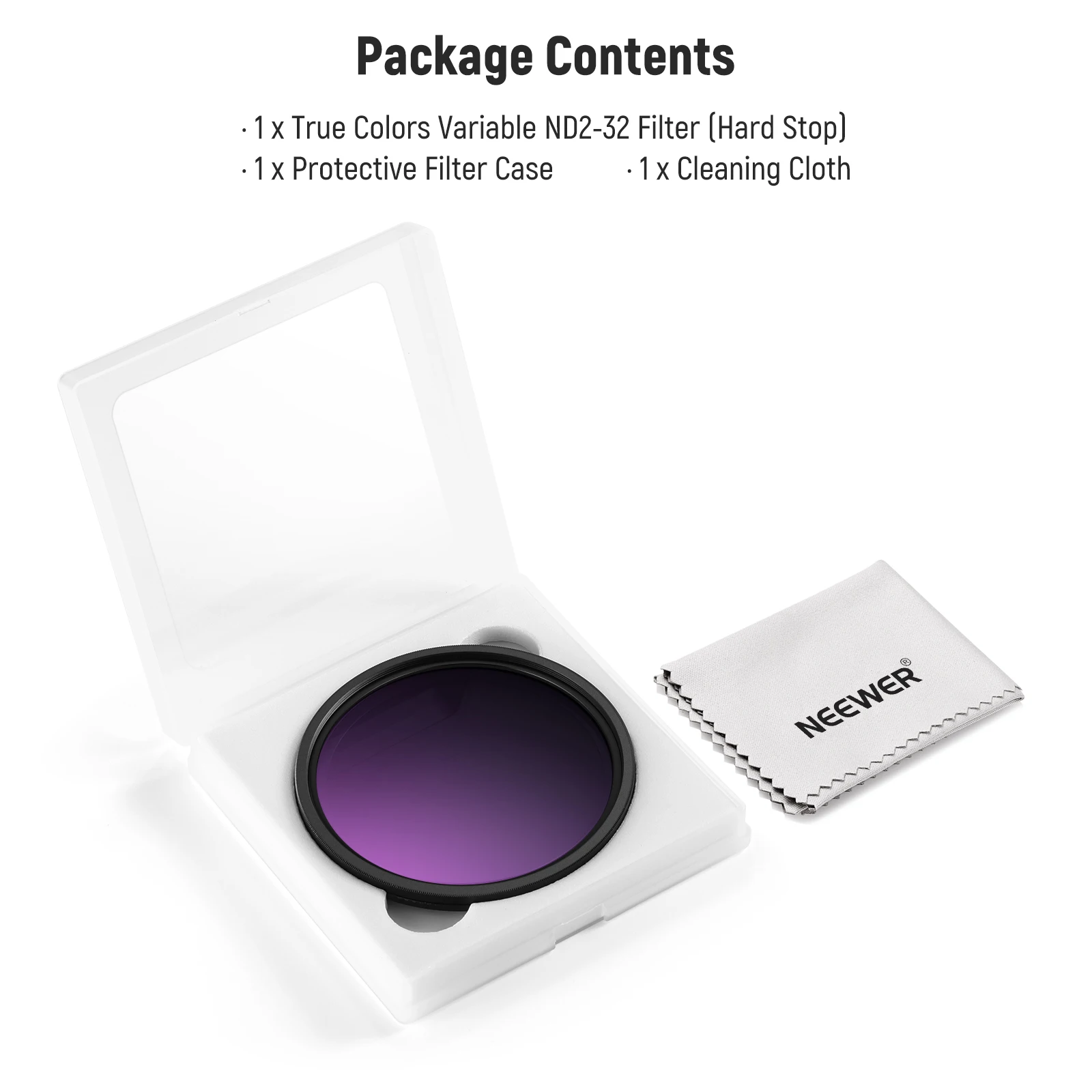 NEEWER 58 mm-82 mm True Colors Hard Stop Variabler ND-Filter ND2-32 Begrenzter Neutraldichtefilter Mehrfachbeschichtetes optisches HD-Glas – Detail 8