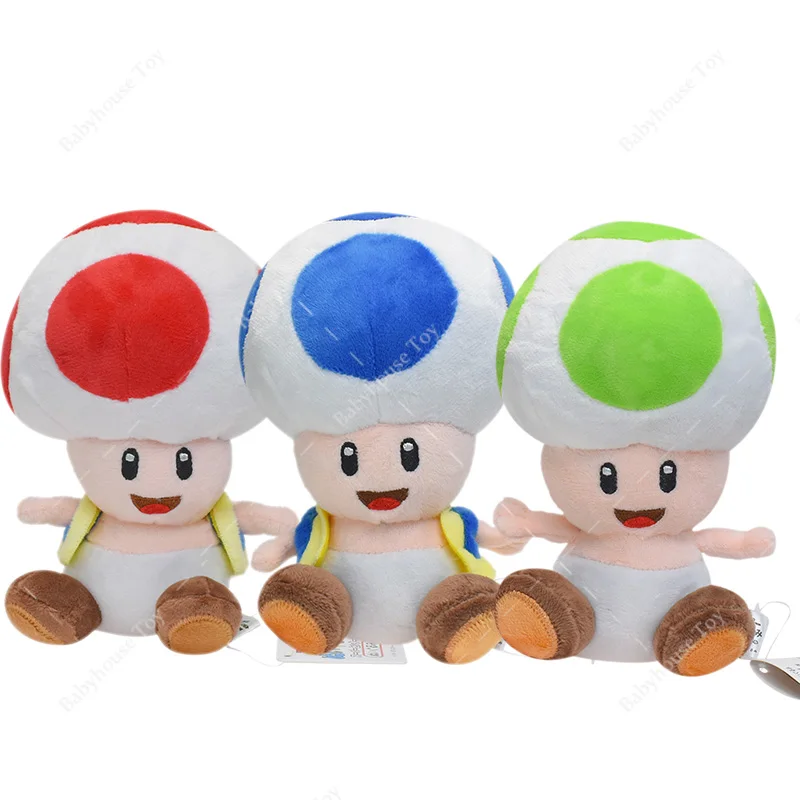 

Mario Mushroom Cute Classical Game Red Blue Yellow Toad Plush Stuffed Dolls Plush Toys Birthday Gifts