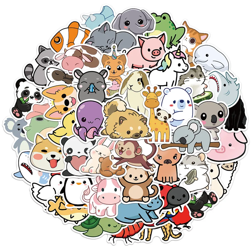 50PCS Natürliche Tier Niedlichen Cartoon Dekorative Graffiti Aufkleber Telefon Fällen Laptop Wasser Flaschen Computer Aufkleber