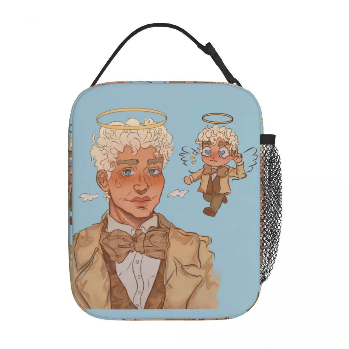 Comedy TV Series Good Omens Angel Product Insulated Lunch Bags For School Food Storage Bag Reusable Thermal Cooler Bento Box