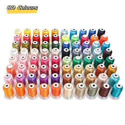 Set di 80 colori Brother Filo da ricamo in poliestere premium 500M (550Y) Ogni bobina Brother Babylock Janome Singer Home Machine