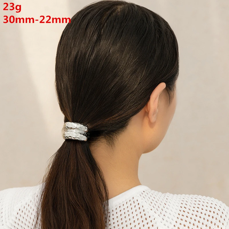 European and American style simple U-shaped alloy ponytail headband high elastic rubber band hairband low ponytail hairband fema