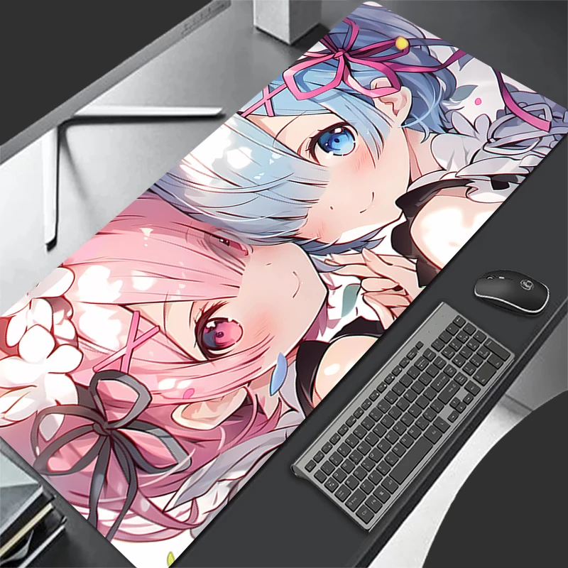 Mouse pad REM non-slip rubber large table pad computer accessories keyboard pad Anime Game PC carpet Anime sexy girl Mousepad XL