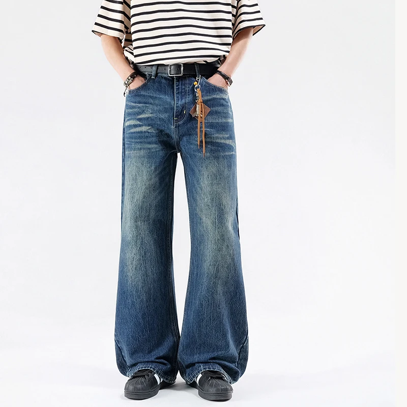 

KSTUN 2026 Men Flare Jeans Loose Fit Bootcut Denim Pants Vintage Washed Streetwear Multi-color Men's Trousers No accessories