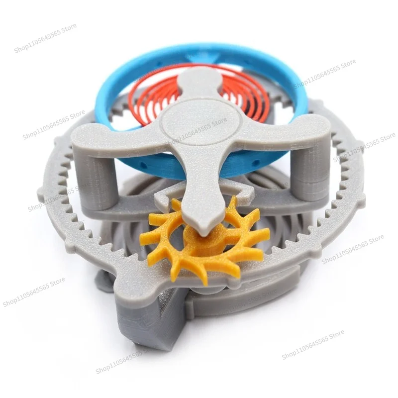 Mechanical clock internal structure model, tourbillon working principle 3D printing DIY movement clockwork gear device