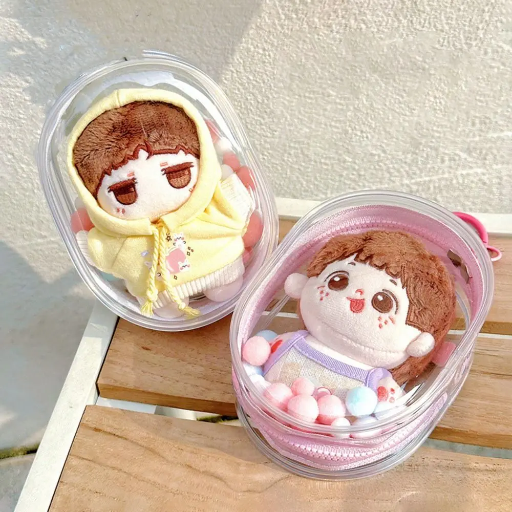 PVC Labubu Doll Protective Bag Transparent Dustproof Sunproof Rainproof Cable Organizer Box Keychain Wallet