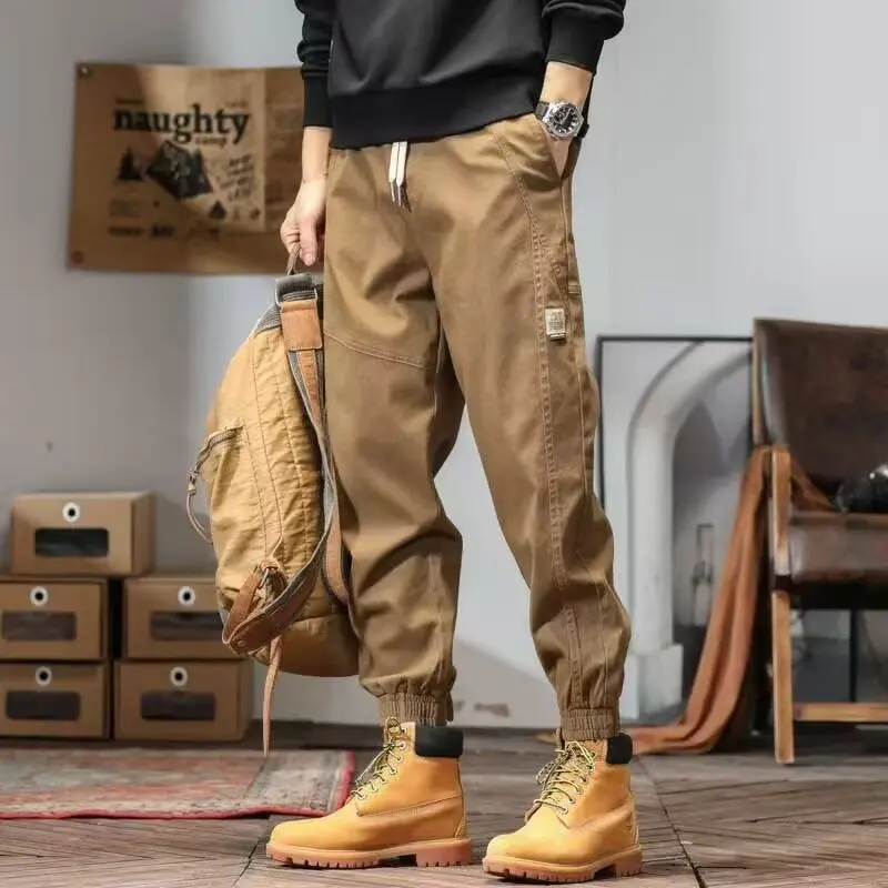 2025 New Cotton Men Cargo Pants Khaki Casual Men Tactical Joggers Cargo Multi-Pocket Fashions Black Army Trousers Work Wear