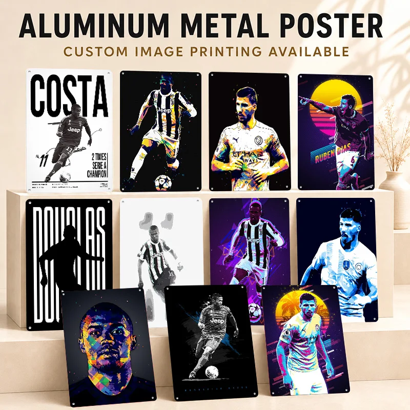 Douglas Costa Ruben Dias Textured Posters Personalized Aluminum Metal Sign Stadium Hero Tribute Wall Art Ideal In Sports Lounge