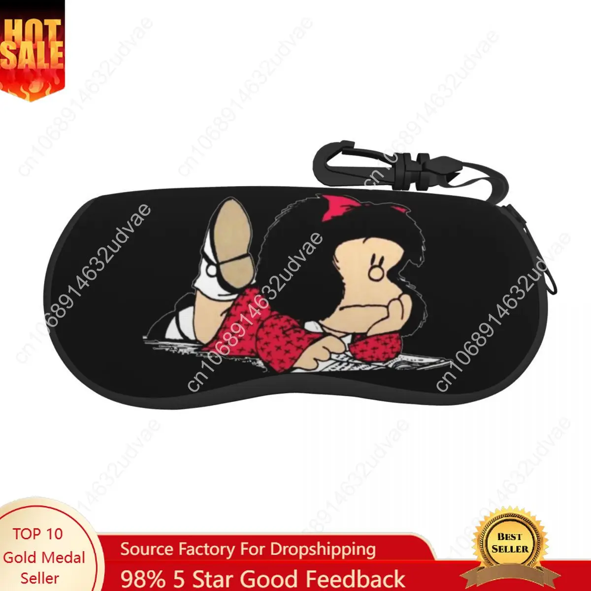 

Custom Cute Mafalda Shell Eyeglasses Protector Cases Fashion Sunglass Case Argentine Cartoon Quino Comic Glasses Pouch