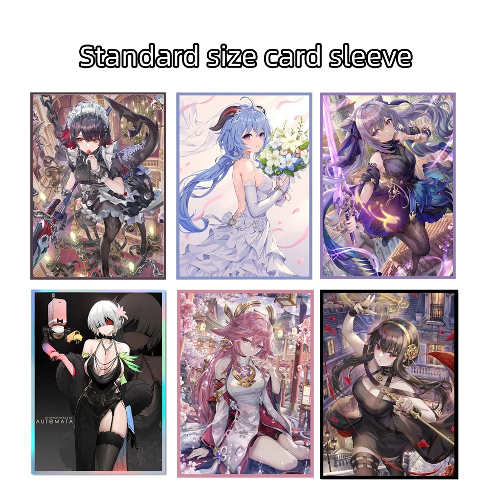 

67x92mm/66x91mm 60PCS Anime Card Sleeves Board Game Cards Protector Card Shield Double Card Cover for PTCG/MGT Trading Cards