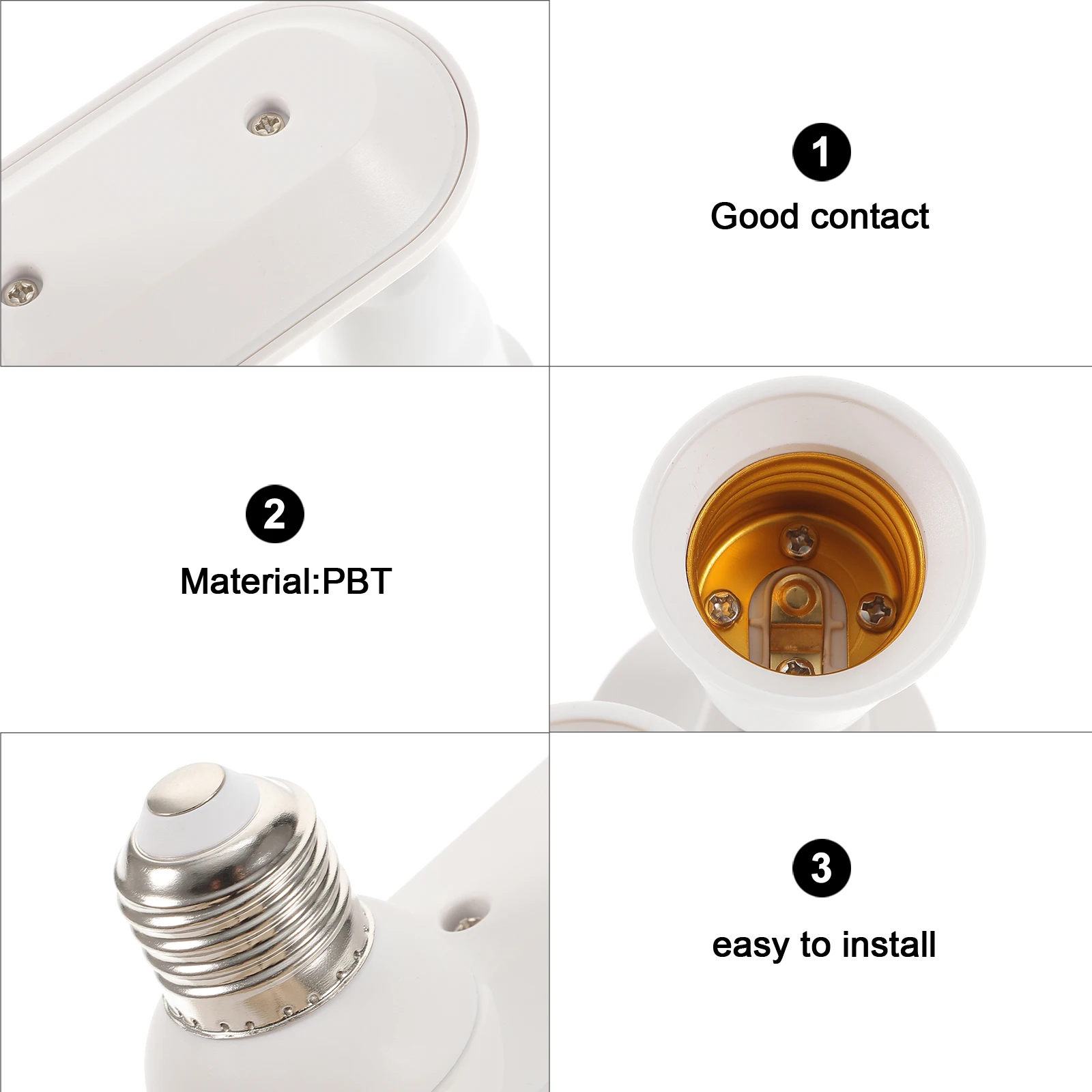 

E26 E27 Socket Splitter Flame Retardant Lamp Holder Converter for Living Bedroom Kitchen Office Garage Workshop
