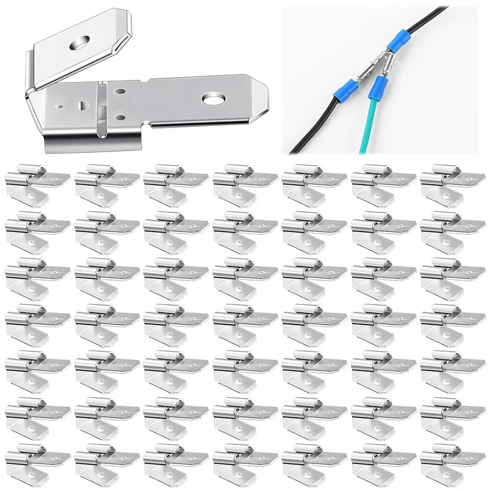 

Efficient Double Piggyback Spade Connector Set 25/50 pcs Tinned Copper Electrical Adapters for Home and Auto Projects