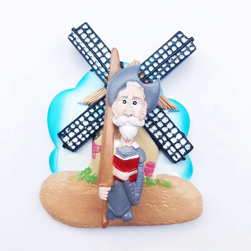 Cartoon Windmill Quixote Fridge Magnets Cute Wedding Gifts Home Decor Magnetic Stickers for Refrigerator Message Board Stickers