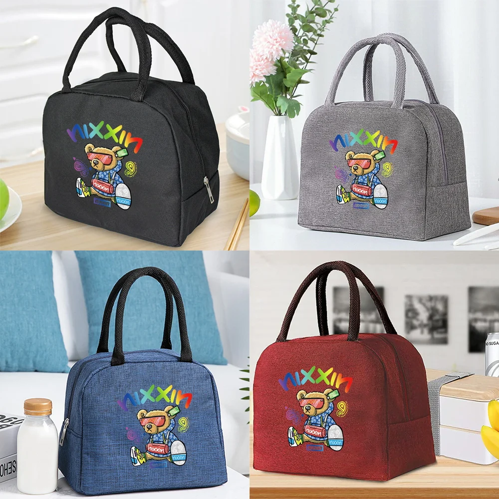 

Insulated Lunch Bag Picnic Portable Thermal Food Picnic Trend Bear Pattern Handbags Box for Women Kids Lunch Bags for Work