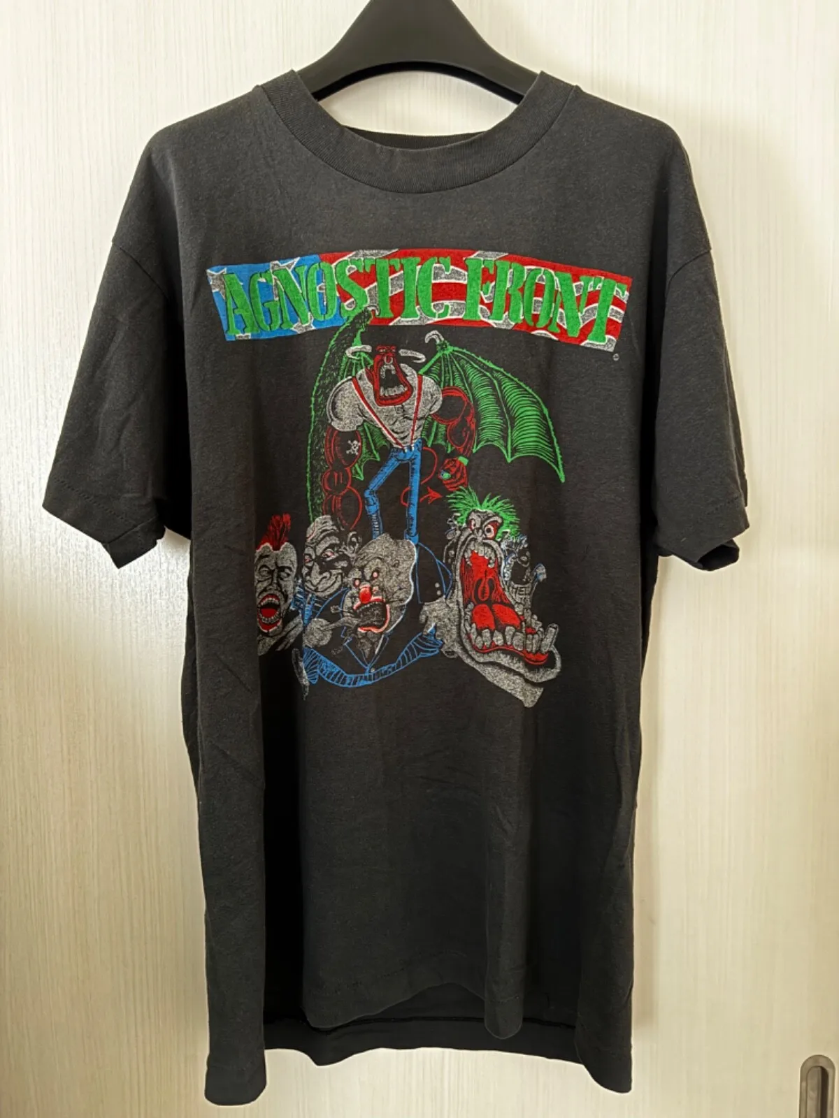 1985 Causa frontal agnostica para camiseta de alarma L - Cro Mags Bad Brains NYHC 80s Punk