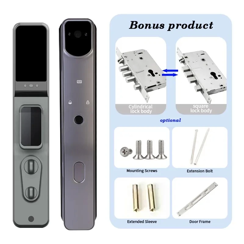 Tuya App Smart Door Lock Household Anti-theft Door Fingerprint Lock With Camera Password Lock Large Door Lock