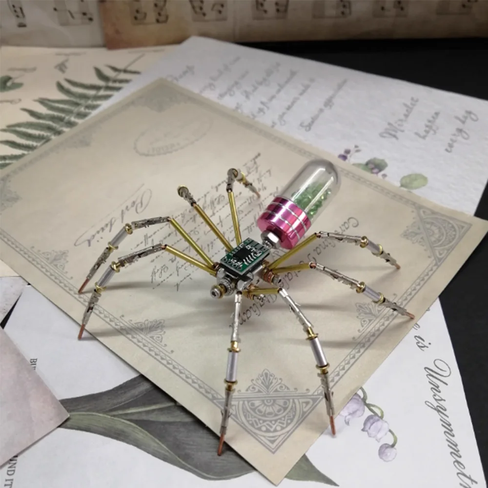 العنكبوت الآلات المعدنية نموذج لغز الاطفال ألعاب علمية DIY الجذعية علم الأحياء التكنولوجي موضوع التعلم عدة ألعاب تعليمية #2