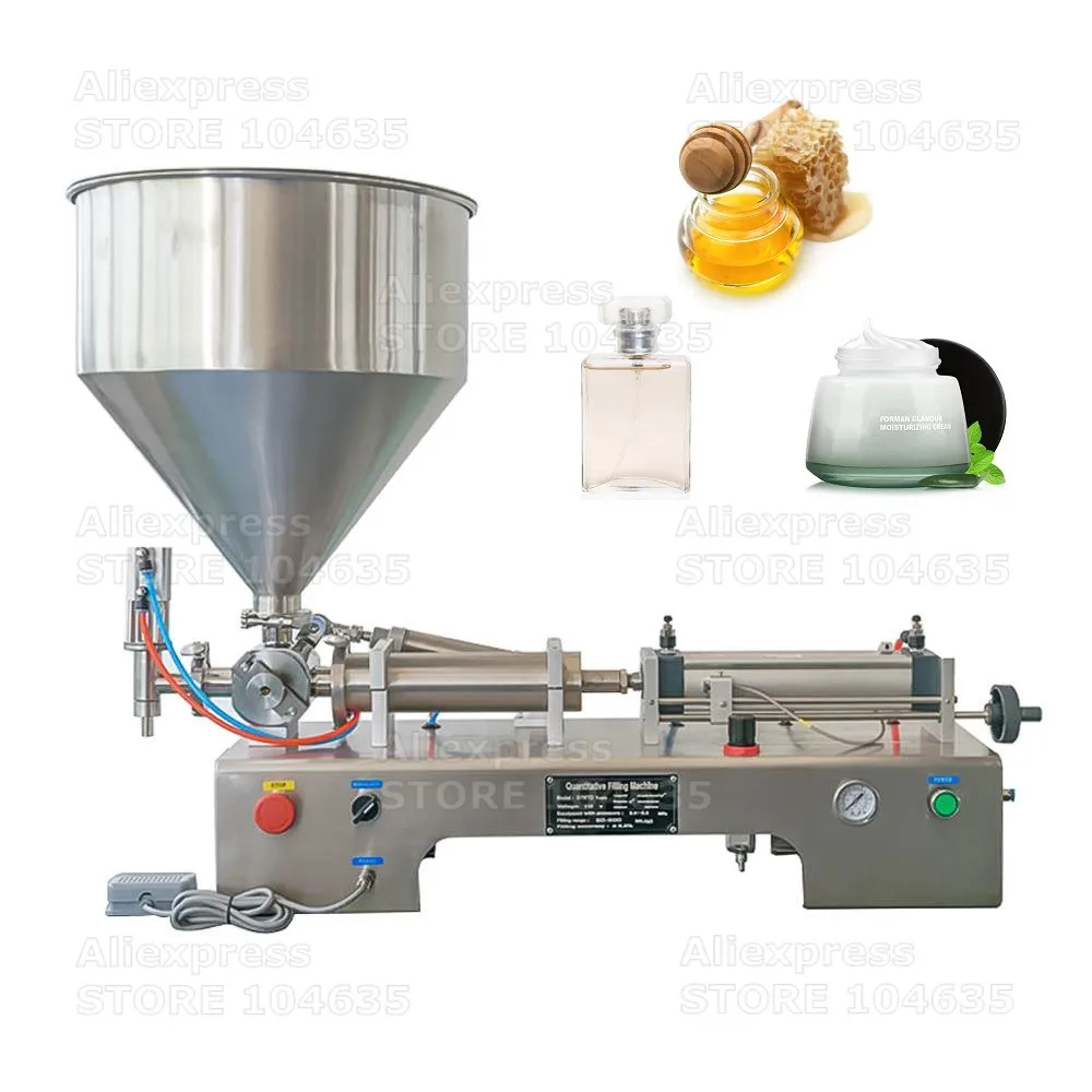 Semi Automatic Piston High Viscosity Paste Filling Machine PET Bottle Glass Jar Shower Gel Shampoo Shrimp Honey Cosmetic Filler