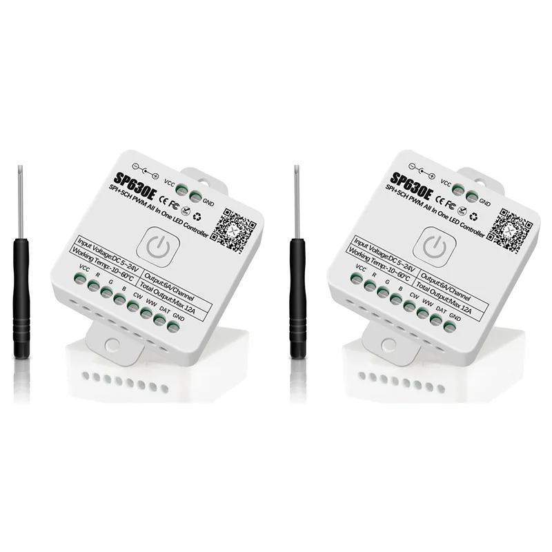 AB45 2X SP630E Bluetooth LEDコントローラー、PWM単色CCT RGB RGBW RGBCCTおよびSPI TTL ICチップLEDストリップライト対応