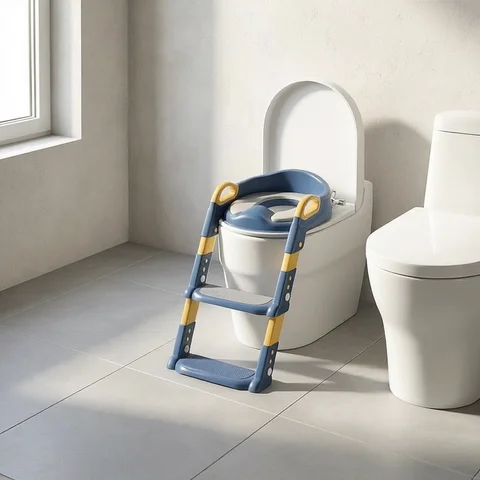 New Children's Toilet Stepped Baby Boys and Girls Toilet Training Foldable Foot Stool Toilet Seat Ring Stepped Assisted Tool