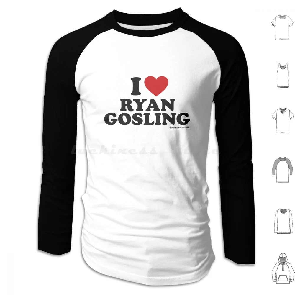 I Love Ryan Gosling Design Hoodie cotton Long Sleeve Barbenheimer Ryan Gosling Gosling Cillian Murphy Margot Robbie