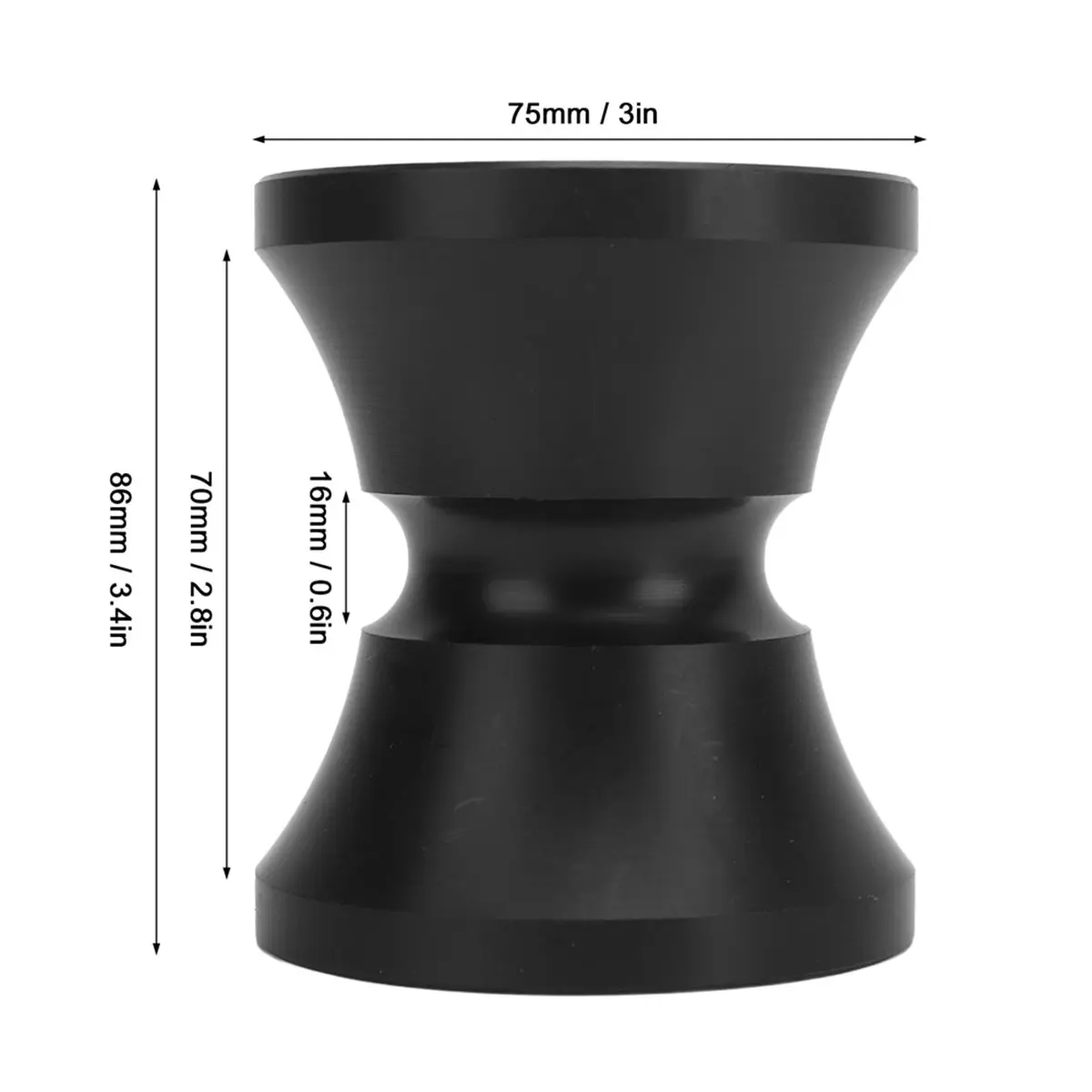 111175x86mm-ボートやヨットのトレーラー用、耐久性と衝撃吸収性に優れたボウストップローラーアセンブリ。
