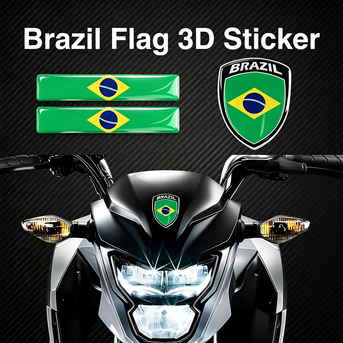 Brazil National Flag Epoxy Resin Sticker Car Body Trunk Badge Emblem Decals Motorcycle Helmet Top Box Windshield Decor Stickers
