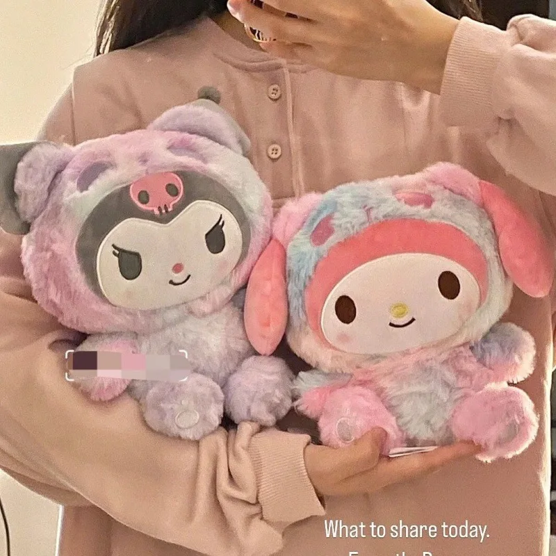 MINISO HelloKitty Tie Dyeing Kuromi Doll Plush Toys Melody Cinnamoroll Anime Dolls Give Your Girlfriend A Birthday Gift Birthday